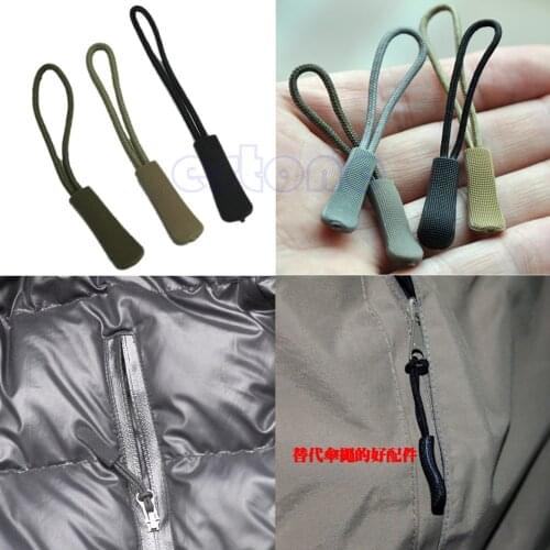 Zipper Pull Puller End Fit Rope Tag Fixer Zip Cord Tab Replacement Clip Broken Buckle Travel Bag Suitcase Clothes Tent Backpack
