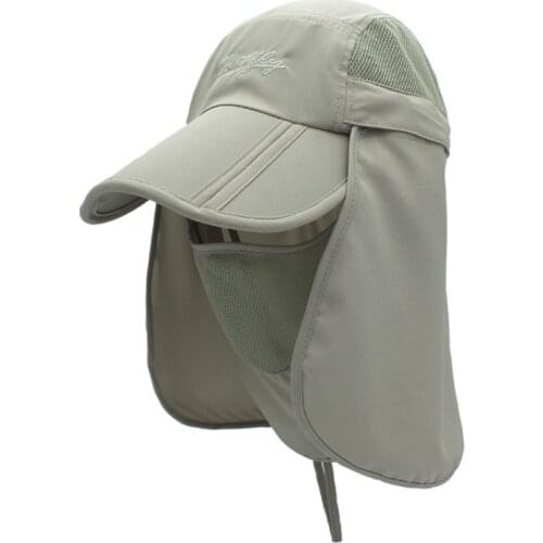 Unisex Sun Hat Waterproof UV Protection Breathable Baseball Hat Cap with Face Neck Flap Riding Hunting Hat