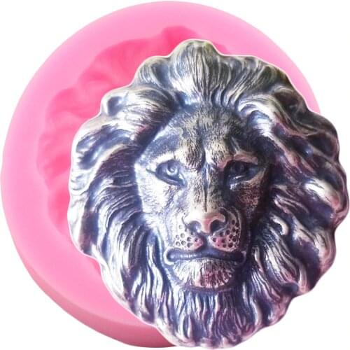 3D Lion Head Silicone Molds Animals Chocolate Candy Fondant Mold DIY Part Fondant Cake Decorating Tools Resin Clay Soap Moulds
