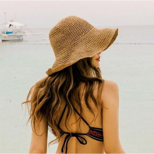 Foldable Straw Bucket Hat Summer Hats for Women Beach Female Sun Sombreros De Sol Chapeau Paille Panama Protection fishing cap