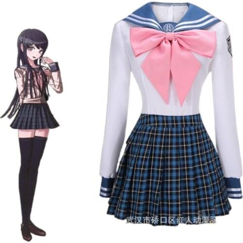 Super DanganRonpa Maizono Sayaka Girl School Suit Clothing Full Set Uniform Skirt Set Halloween Party Carnival Dress