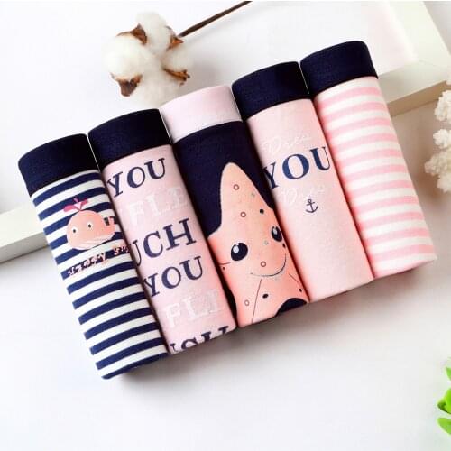 5 Pcs/lot Sexy Panties Women Print Seamless Underwear Cotton Briefs Underpant Calcinhas Lingeries Girls Panty Ladies Cute Boxer