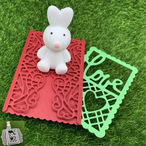 Love Book Greeting Card Double Door Mesh Envelope Hand Embossed DIY Album Greeting Card Scrapbook Metal Cutting Mould