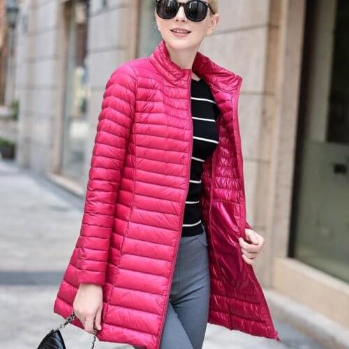 Sanishroly Autumn Winter Women Long Coat Outerwear Ultra Light Down Coat Parka Female White Duck Down Jacket Plus Size 4XL AB399