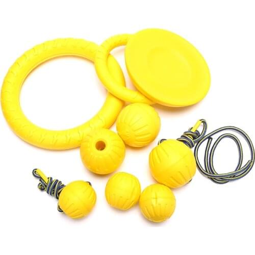 Pet Dog Training Chew Toy Indestructible Solid Rubber Ball Play Fetch Bite Carrier Rope Bite
