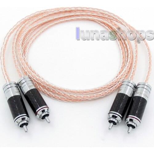 1m Acrolink Rhodium 2 RCA Male To Male Stereo HiFi Audio Cable 8 Cores OCC Silver Braided LN005752