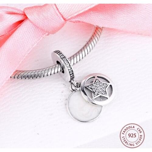 100% 925 Sterling Silver Beads Friendship Star Dangle Charms Fit Original Pandora Bracelet Women DIY Jewelry Gift Kralen