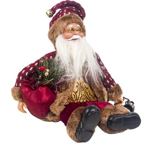 2019 Xmas New-Year Santa Claus Sitting Christmas Big Doll Fabric Kid Toys Gift Christmas Decorations For Home Table Ornament