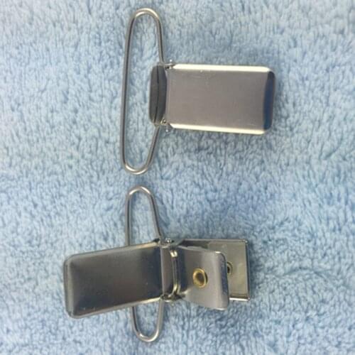 3.5cm Silver Metal Rectangle Shape Baby Pacifier Clips Hook Funny Holders Paci Suspender Accessories Clasps Plastic Insert 25pcs