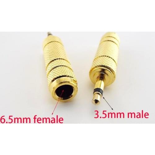 6.5 mm Socket Female to 3.5 mm Plug Male Mono Headphone Amplifier Audio Adapter Jack Microphone AUX Converter