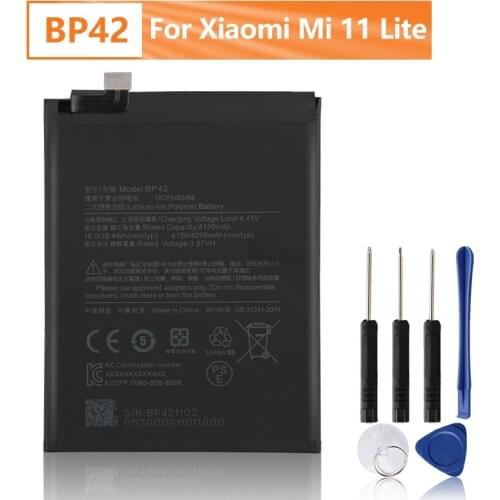 Xiao Mi Original BP42 Battery For Xiaomi Mi 11 Lite BP42 Genuine Replacement Phone Battery 4250mAh + Tool