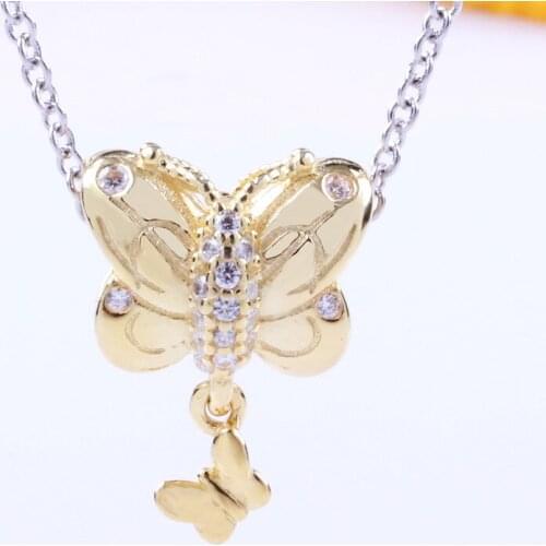 Bewill Hot Sale Genuine 100% 925 Sterling Silver Elegant and fashionable shining king butterfly charm Fit Original Bracelet