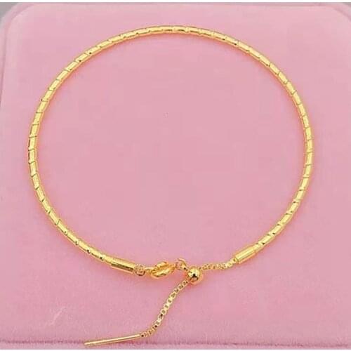 Promotion sale 24k GP 2mm chain bracelets & bangles For Women/Girls,Wholesale Fashion Women Jewelry,pure gold color DIY Bracelet