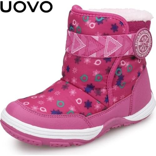 Winter Boots Kids UOVO 2020 New Arrival Warm Shoes Fashion Winter Plush Boots Boys and Girls Snow Boots Size #28-36