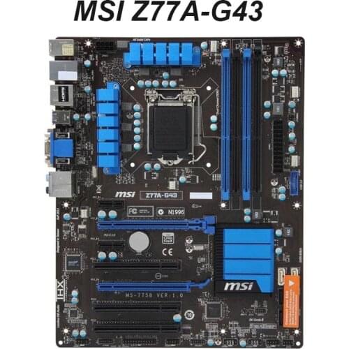 For MSI Z77A-G43 Motherboard LGA 1155 Intel Z77 DDR3 32GB HDMI USB 3.0 SATA3 ATX Intel Desktop Mainboard Used