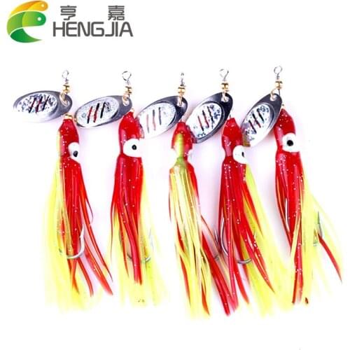 HENGJIA hard metal spinnerbaits wobblers artificial blade sequins spinner spoons pesca fishing tackles 11cm 7.5g