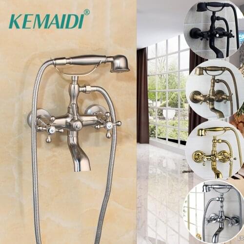 KEMAIDI 2 Functions Bathtub Faucets Bathroom Faucet Mixer Tap Wall Mounted Hand Held Shower Head Kit Shower Faucet Sets