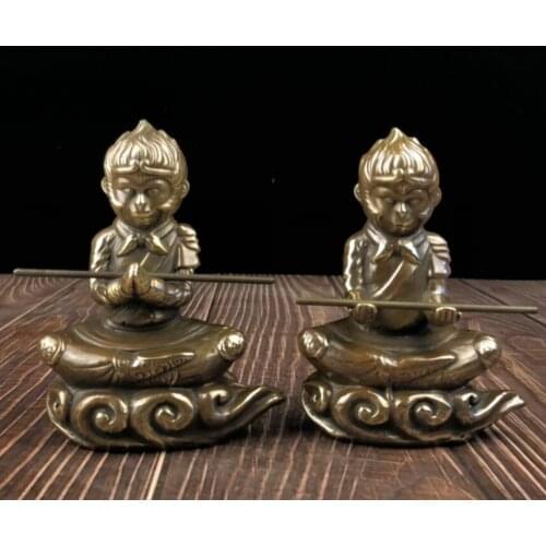 China archaize brass Monkey King crafts statue
