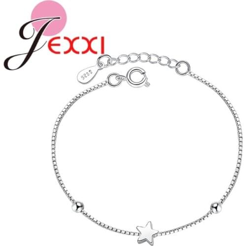 Classic Simple Style Women Star/Square Bracelet 925 Sterling Silver Charm Daily decorations Promotion Price Free Shipping