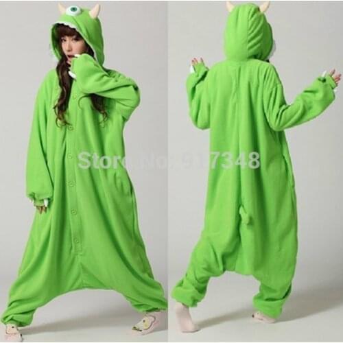 Monster University Mike Wazowski Cosplay Kigurumi Onesies Costume Fleece Jumpsuit