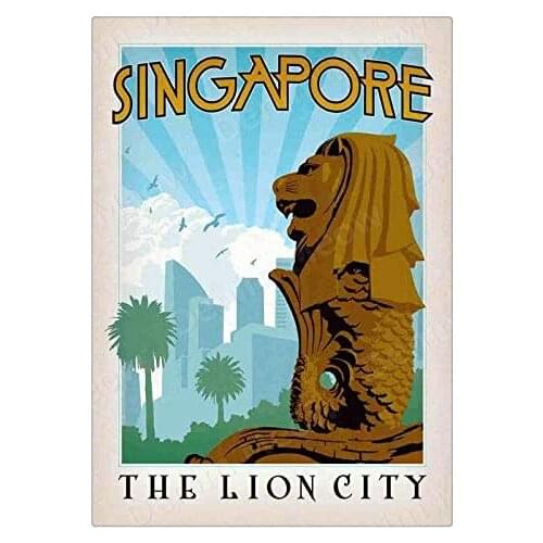 Sing Apore Vintage Style Metal Sign Iron Painting for Indoor & Outdoor Home Bar Coffee Kitchen Wall Decor 8 X 12 Inch