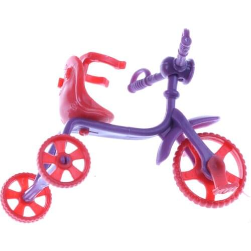 1Pc 6*8 cm Kids Tricycle with Push Handle Mini Toy for Girl Doll Girls Birthday Gifts Doll Accessories Fits for Kelly Dolls