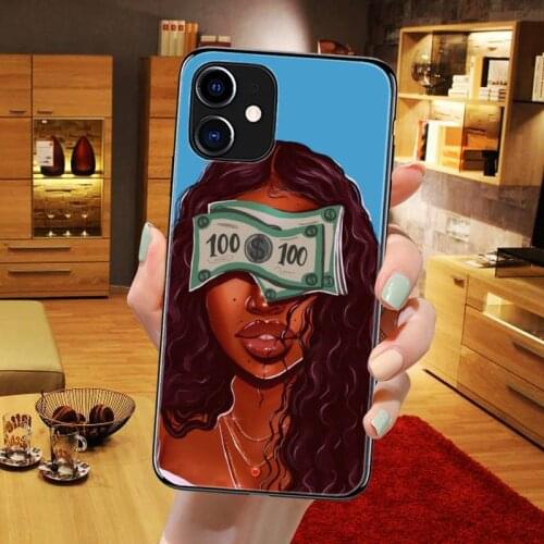 Hrmes African girl art DIY Phone Case for iPhone 12 8 7 6 6S Plus X 5S SE 2020 XR 11 12 Pro mini pro XS MAX cover