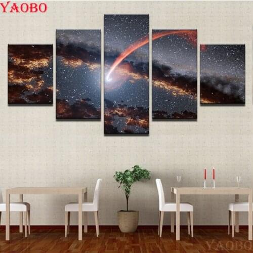 5pcs/set Diy diamond Painting full square round drill Stars Track Black Holes Cross Stitch Needlework mosaic diamond embroidery