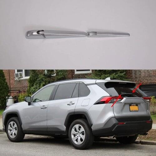 3PCS Car Chrome Tail Rear Window Windscreen Wiper Cover Trim For Toyota Rav4 2018 2019 Car Exterior Accessories Styling