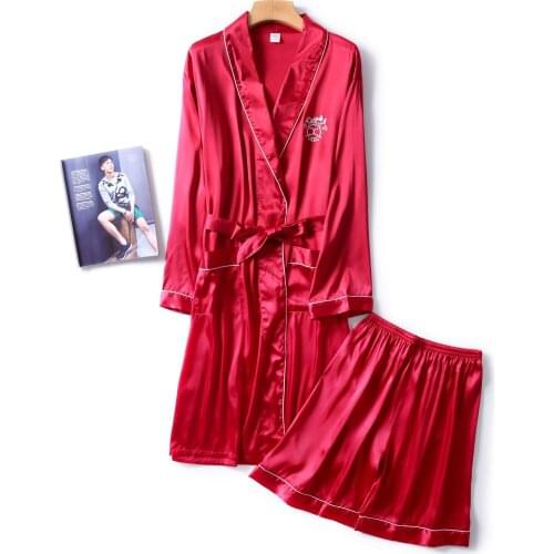 Spring Summer Luxury Silky Satin Men Nightgown Robe Soft Long-Sleeve Bathrobe Sleepwear Loose Casual Male Homewear Pijama Hombre
