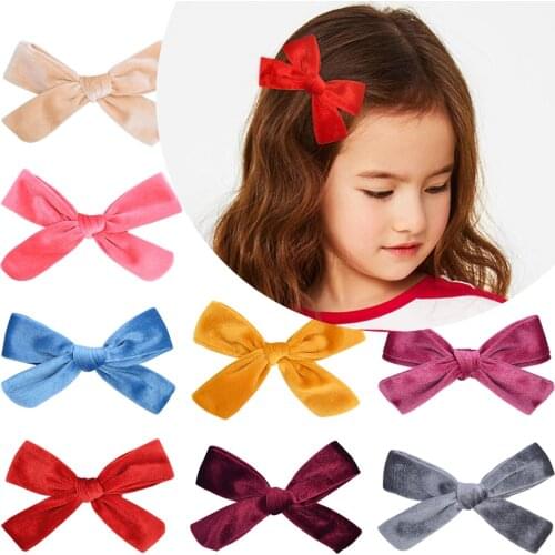 4.9 Inches Solid Hair Bows Clip for Cute Kids Girls 2 pcs Boutique Fashion Hairgrip Hot Sale Barrette Headwear Hair Accessories