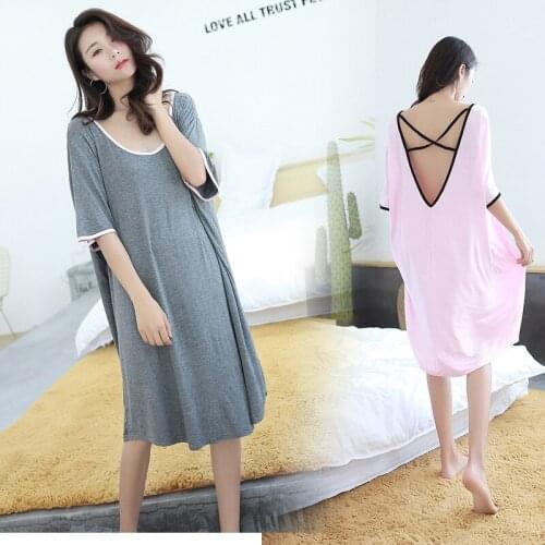 Oversized Women Lounge Modal Pajamas HomeWear Half Sleeve Womens Clothing Leisure Cozy Pajama Women Robe Loungewear Pajamas