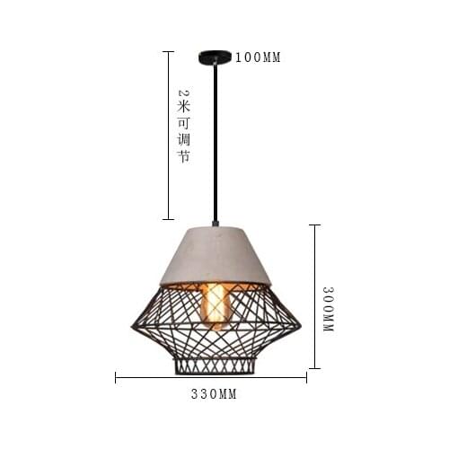 Nordic Industrial Decor Pendant Lights Mesh Cement Lamp for Living Room Restaurant Tea Shop Kitchen Rustic Lamp Vintage Light