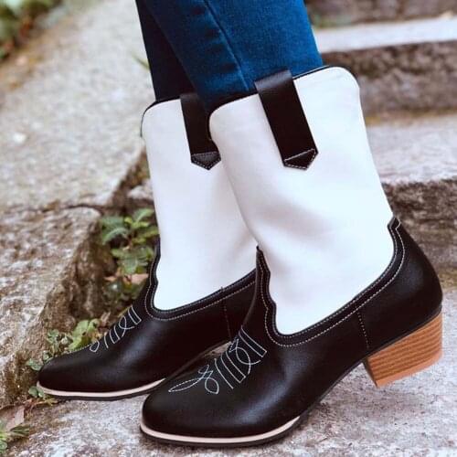 SARAIRIS Fashion Ankle Square Heel slip-on Concise Women Shoes Great Quality Comfy Versatile Women Boots