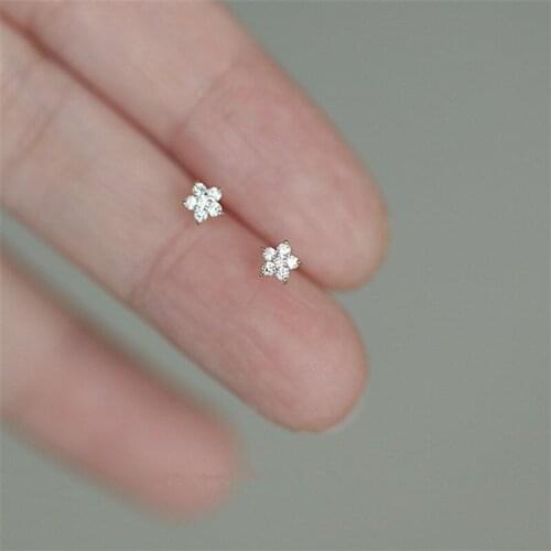 14k Gold Pavé Crystal Five-pointed Star Earrings Women Simple Fashion Wedding Jewelry Accessories
