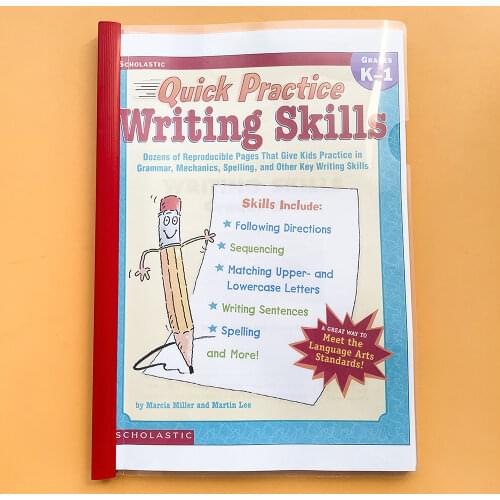 Scholastic quick Practice Improve Writing Skills workbook Grades K-1 worksheet Homework In Grammar, Mechanics, Spelling
