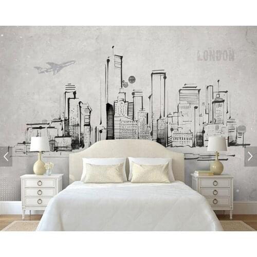 Nordic minimalist architecture art personality wallpaper,living room TV sofa wall kids bedroom restaurant mural papel de parede