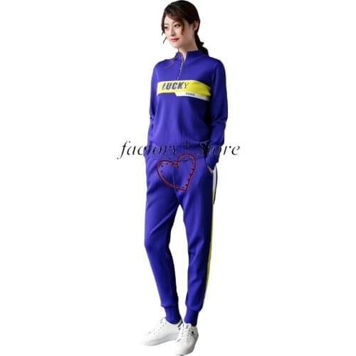 Sports Suit Autumn Sweater Leisure Outdoor Running Clothing Female States Navy Blue Stylish 2 Piece Set Women Sweatsuit
