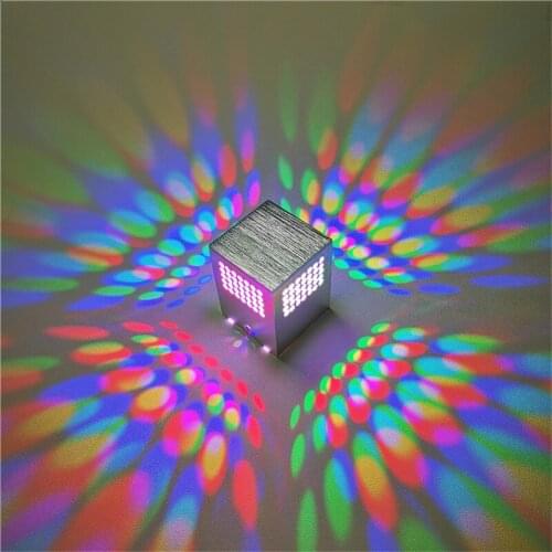 LED square porous wall lamp indoor creative lamp RGB corridor bedroom bedside background wall decorative lamp3w 110v220v