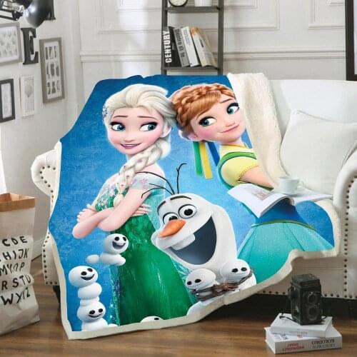 Disney Frozen Blanket Warm Children Kid Blanket Couch Quilt Cover Travel Bedding Outlet Velvet Plush Throw Sherpa Fleece Blanket