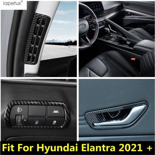 Lapetus Air AC Vent Outlet Vent / Head Lights Button / Handle Bowl / Gear Shift Panel ABS Cover Trim For Hyundai Elantra 2021