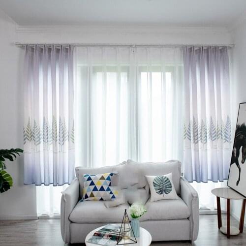 Home Curtain Leaf Tree Print Curtain Home Textiles Multicolor Polyester Curtains For Window Living Room Bedroom Curtains