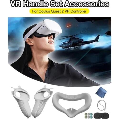 12Pcs/Set Helmet Eye Face Pad Mask Protective Cover for Oculus Quest 2 VR Accessories Controller Case Knuckle Strap for Quest2