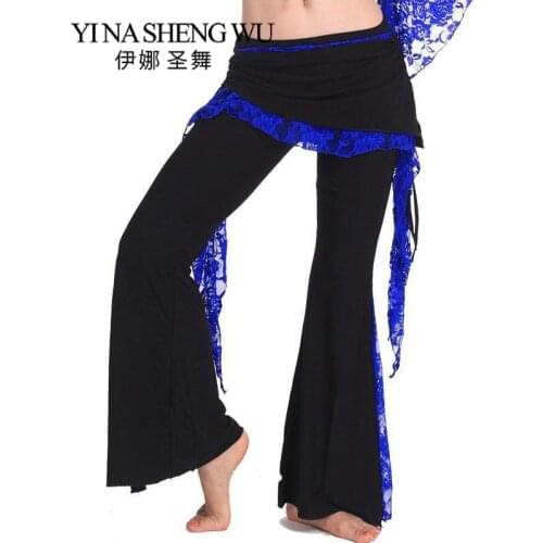 Tribal Belly Dance Training Trousers for Women Belly Dancing Lace Costume Pant 9 Colors