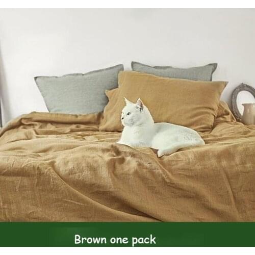 100% Linen Pillow Case Single one Home Decor Pillowcase Sublimation Anti-Mite Solid Pure Color Cover Breathable Skin-friendly