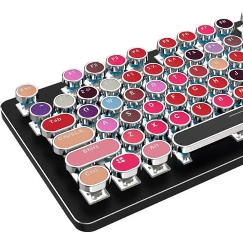 104-Key Lipstick Mixed Color Electroplating Backlight Mechanical Keyboard Colorful Keycaps for PC Computer 2021