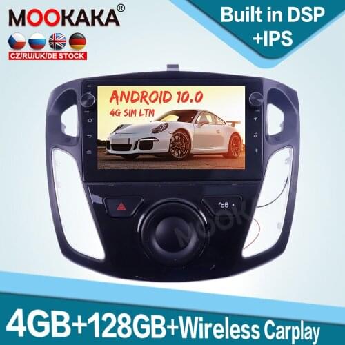 128GB Carplay Android 10.0 Car Multimedia Player for Ford Focus 2004-2017 Auto Radio GPS Navigation Audio Stereo Head Unit DSP