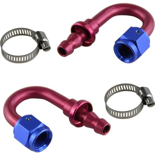 4AN AN-4 180 Degree push-on Hose End Fitting Oil Fuel Line Push On Adapter alloy