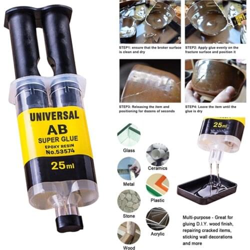 4/25ml Practical P Epoxy Resin AB Glue Strong Adhesive Liquid Glue For Repair Metal Plastic Wood Glass Ceramics Tire Repair Glue