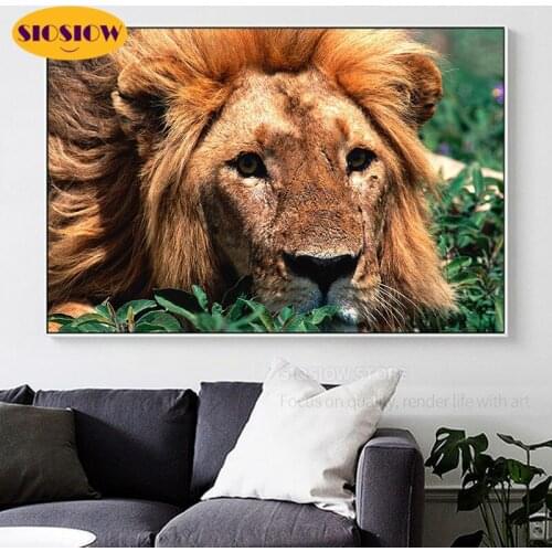 5d Diy Diamond Painting lion 3d Pictures Cross Stitch Animals Diamond Mosaic Embroidery lions Full round Square Decor Home Room